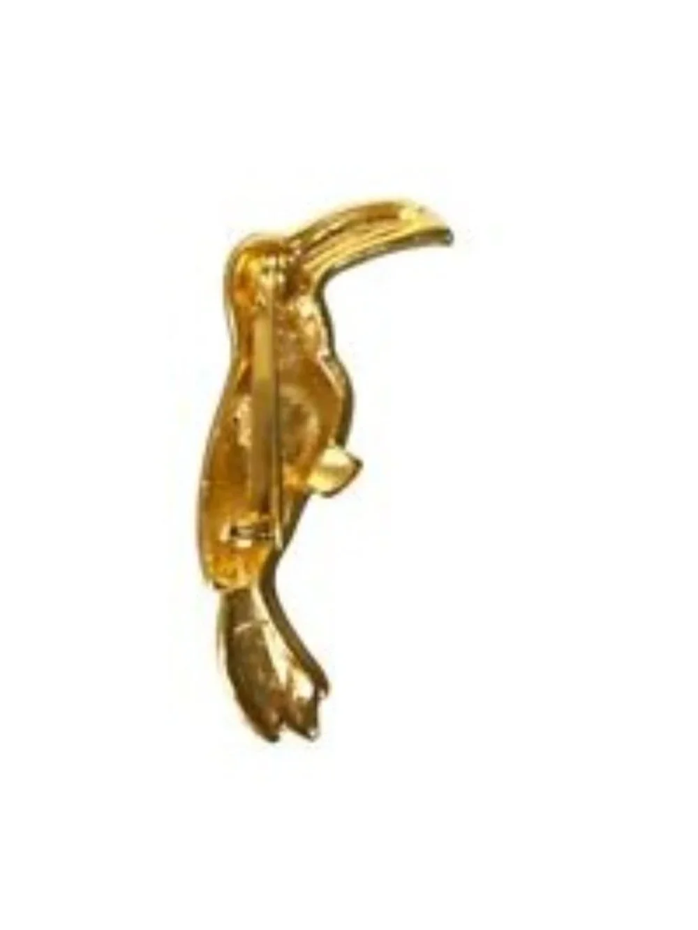 Parrot Brooch Pin Enamel Green Red Gold Color Toucan Alloy Costume Jewelry EUC